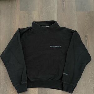 Essentials Black Crewneck Pullover Sweatshirt